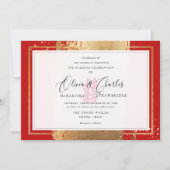 Invitation PixDezines Double Bonheur, Or Faux (Devant)