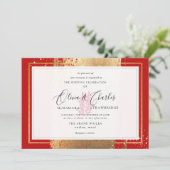 Invitation PixDezines Double Bonheur, Or Faux (Debout devant)