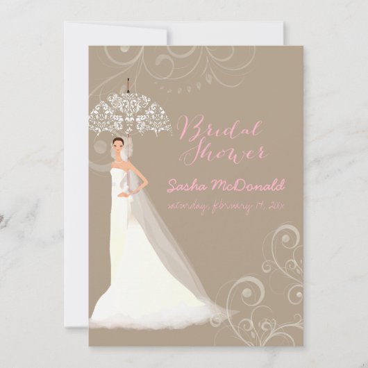 Invitation PixDezines douches/parapluie de dentelle/dossier D (Devant)