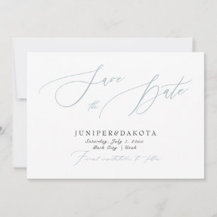 Invitation PixDezines Dusty Blue Modern Script Enregistrer la