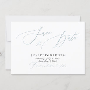 Invitation PixDezines Dusty Blue Modern Script Enregistrer la