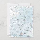 Invitation PixDezines Dusty Blue Roses Faux Parties scintilla (Dos)