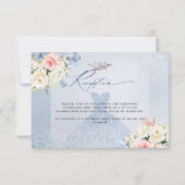 Invitation PixDezines Dusty Blue Roses Quinceanera Réception (Dos)