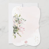 Invitation PixDezines Dusty Pink, Baptême Watercolor Rustique (Dos)