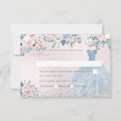 Invitation PixDezines Dusty Pink Blue Peonies RSVP (Dos)
