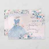 Invitation PixDezines Dusty Pink Blue Peonies RSVP (Devant / Derrière)