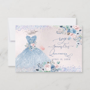 Invitation PixDezines Dusty Pink Blue Peonies RSVP