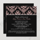 Invitation PixDezines Dusty Rose/Celeste Damask/do-it-yoursel (Devant / Derrière)