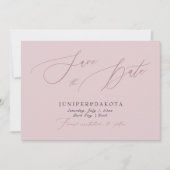 Invitation PixDezines Dusty Rose Script moderne Enregistrer l (Devant)