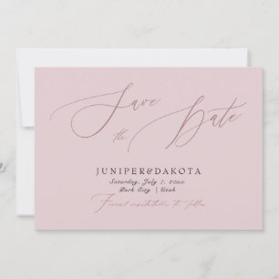 Invitation PixDezines Dusty Rose Script moderne Enregistrer l