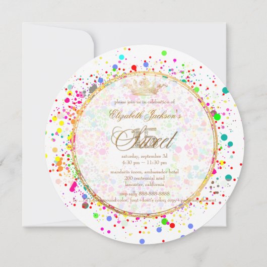 Invitation PixDezines ébloui/Arc-en-ciel/Doux+15 (Dos)