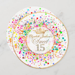 Invitation PixDezines ébloui/Arc-en-ciel/Doux+15