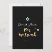 Invitation PixDezines ébloui/écriture dorée/bar mitzvah (Devant)