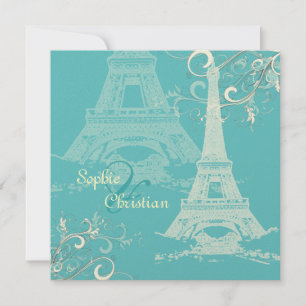 Invitation PixDezines EIFFEL TOUR INVITATIONS/ARRIÈRE - PLAN 