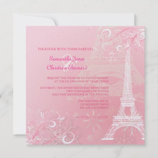 Invitation PixDezines EIFFEL TOUR INVITATIONS/ARRIÈRE - PLAN  (Dos)