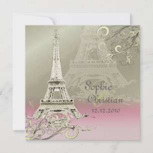 Invitation PixDezines EIFFEL TOUR INVITATIONS/ARRIÈRE - PLAN 