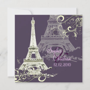 Invitation PixDezines EIFFEL TOUR INVITATIONS/ARRIÈRE - PLAN