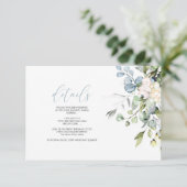 Invitation PixDezines Elégant Blue Gum Eucalyptus Détails (Debout devant)