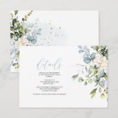 Invitation PixDezines Elégant Blue Gum Eucalyptus Détails (Devant / Derrière)