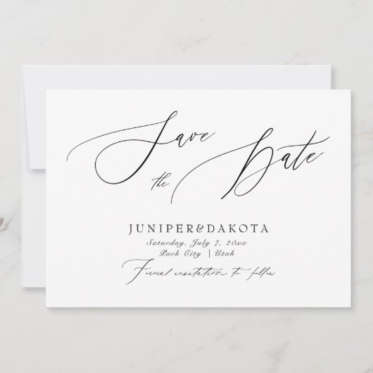 Invitation PixDezines Elegant Luxe Calligraphie Enregistrer l (Devant)