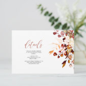 Invitation PixDezines Elegant Rustic Fall Eucalyptus DÉTAILS (Debout devant)
