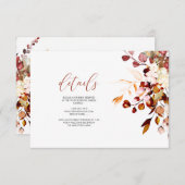 Invitation PixDezines Elegant Rustic Fall Eucalyptus DÉTAILS (Devant / Derrière)