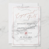 Invitation PixDezines Élégant Script, Marble+Faux Rose Gold (Devant)