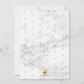 Invitation PixDezines Élégant Script, Marble+Faux Rose Gold (Dos)