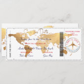 Invitation PixDezines Embarquement Pass Enregistrer la date,  (Devant / Derrière)