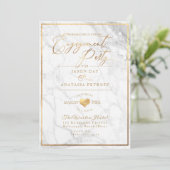 Invitation PixDezines Engagement Party Marbre/Faux Gold (Debout devant)
