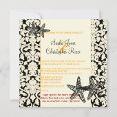 Invitation PixDezines étoile de mer+damassé/couleurs diy (Dos)