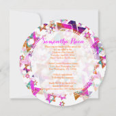 Invitation PixDezines étoile grunge de david/bar/bat mitzvah (Dos)