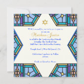 Invitation PixDezines étoile Stainedglass/ Bar Mitzvah (Dos)