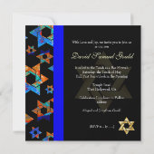 Invitation PixDezines Etoiles Psychédéliques, Bar Mitzvah (Dos)