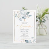 Invitation PixDezines Eucalyptus Gomme Bleue Confirmation (Debout devant)