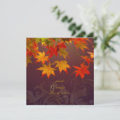 Invitation PixDezines Événement vintage feuilles d'érable/aut (Debout devant)