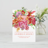 Invitation PixDezines Fall Floral Aquarelle Enregistrer la da (Debout devant)