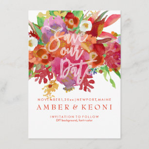 Invitation PixDezines Fall Floral Watercolor Sauvez la date
