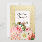 Invitation PixDezines fantaisies spectres d'or/roses/douche n (Devant)