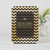 Invitation PixDezines fausse feuille/chevron bar mitzvah (Debout devant)