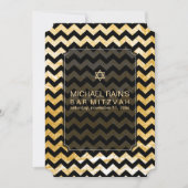 Invitation PixDezines fausse feuille/chevron bar mitzvah (Devant)
