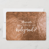 Invitation PixDezines Faux Copper Serez-Vous...Bridesmaid (Devant)