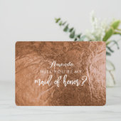 Invitation PixDezines Faux Copper Vous Serez..Maid (Debout devant)