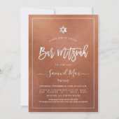 Invitation PixDezines Faux Cuivre+Bat mitzvah Platine (Devant)