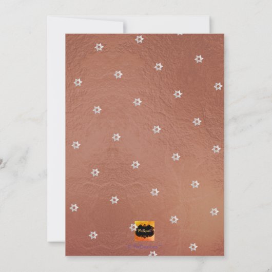 Invitation PixDezines Faux Cuivre+Bat mitzvah Platine (Dos)