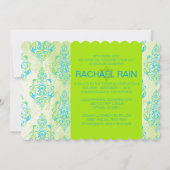 Invitation PixDezines faux feuille/bat mitzvah de damas de tu (Dos)