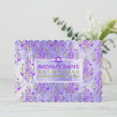 Invitation PixDezines faux feuille/bat mitzvah de damas de tu (Debout devant)