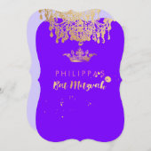 Invitation PixDezines Faux Gold/Chandelier/Couronne/do-it-you (Devant / Derrière)