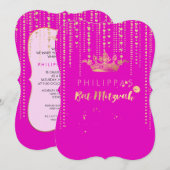 Invitation PixDezines Faux Gold Hearts Chaînes/Couronne/DIYco (Devant / Derrière)