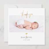 Invitation PixDezines Faux Gold Monogram Merci (Devant)